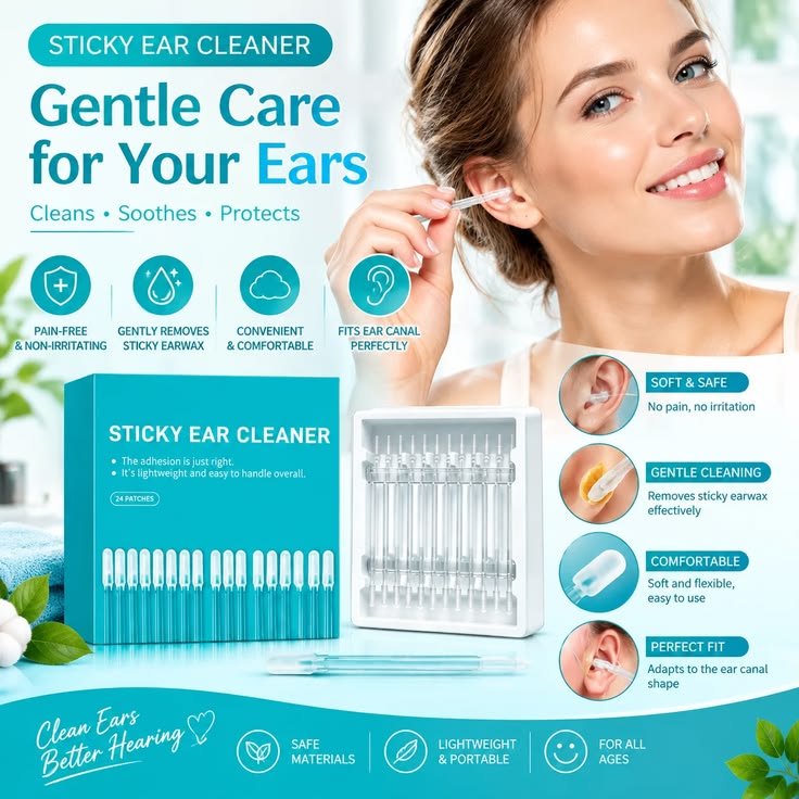 Sticky Ear Cleaner – Gentle Earwax Cleaning Tool | Soft & Flexible Ear Care