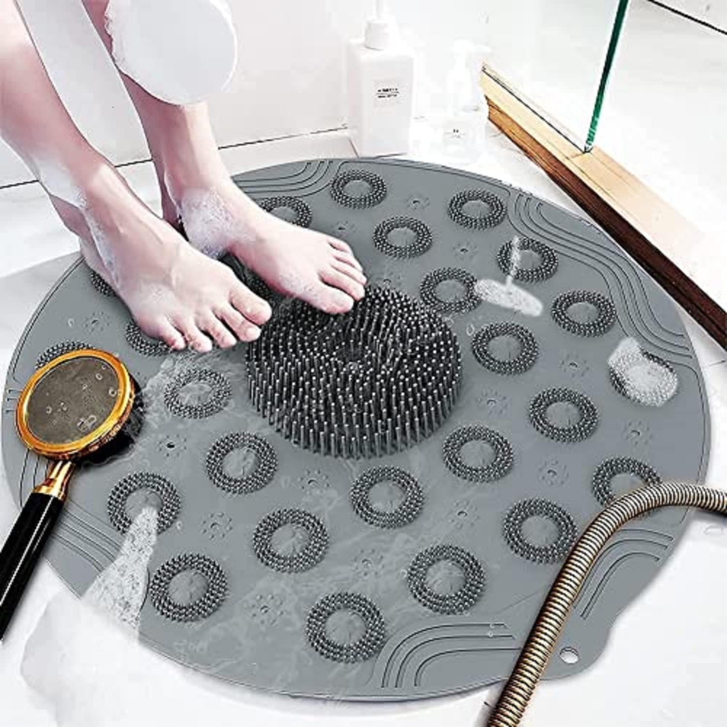 Anti-Slip Bathroom Mat With Foot Scrubber (BUY 1 GET 1 FREE)🔥
